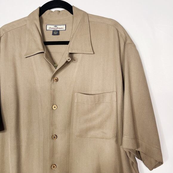 Tommy Bahama Large Brown Silk Relax Weekends Weekdays Whatever Button Up Shirt - Picture 3 of 11